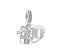 SBI Jewelry Sparkling Gift Box Charm Compatible with Pandora Charms Bracelets Birthday Necklace Pendant for Women Mom Birthday Charm Gifts