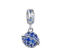 SBI Jewelry Sparkling Planet Blue Birthstone Birthday Star Charm Compatible Pandora Bracelet for Women Charm for Bracelets Gifts