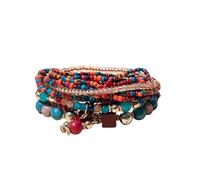SBI Jewelry Summer Rainbow Boho Style Multi Layered Bracelet for Women Gift Charm Stranded Wrap Spiritual Relief Energy Support Birthday Anniversary