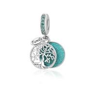 SBI Jewelry Tree of Life Charm Bracelet Teal Family Tree Charm Compatible with Pandora Bracelets Birthday Beads for Mom Necklace Jewellery Gift