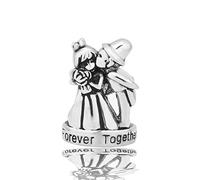 SBI Jewelry Wedding Gift Together Forever Charm Compatible with Pandora Bracelet Just Married Women Bride Groom Couple Marriage Birthday Anniversary