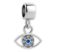 SBI Jewelry Women Blue Evil Eye Good Luck Charm Compatible with Pandora Bracelet Lucky Dangle Protect Guardian Pendant Birthday Anniversary