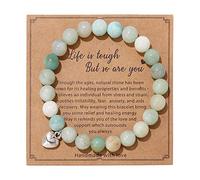 SBI Jewelry Women Green Crystal Stone Heart Love Charm Bracelet Beaded Stranded Wrap Natural Spiritual Relief Energy Support Birthday Anniversary