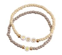 SBI Jewelry Women I Love You Heart Bracelets for Daughter Beaded Initial Letter O Layered Wristband Gifts Pwersonlaised Jewellery