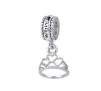 SBI Jewelry Women I Love You My Princess Crown Dangle Birthday Charm Compatible with Pandora Charm Bracelet Gift Jewellery