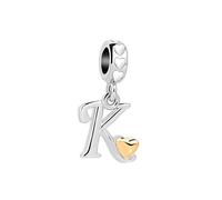 SBI Jewelry Women Letter Charm Personalised Beads Compatible with Pandora Bracelets Golden Hearts Dangle Friendship Bracelets Gift Birthstone K