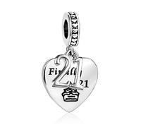 SBI Jewelry Women Number Dangle for Daughter Granddaughter 21st 21 Birthday Charm Compatible with Pandora Bracelets Charms Jewellery Gifts