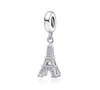 SBI Jewelry Women Paris Eiffel Tower Charm for Bracelet Compatible with Pandora Charm Bracelets Silver Travel Life Family Friends Sister Christmas Birthday