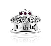 SBI Jewelry Women Purple Birthstone Beads Cake for February Birthday Charm Compatible with Pandora Bracelets Gifts Charm for Nana Bead Gifts