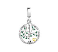 SBI Jewelry Women Tree of Life Granddaughter Charm Compatible with Pandora Charm Bracelet Family Tree Silver Dangle Green CZ Birthday Anniversary