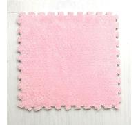 SBJKLYRN Carpet, Plush interlocking carpet tiles 15pcs Foam Puzzle Floor Mat, Soft Interlocking Non-Slip Carpet Tiles, Bedroom Living Room Mats(Pink)