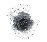 SBJKLYRN cocktail hat, Fascinators Hat Clips Women Hair Accessories Veil With Cap Clips Hairpins Cocktail Party Headwear(Gray)