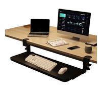 SBJKLYRN Custom Keycap Set， Clamp-On Desk Extension, Pull-out Keyboard Mouses Storage Drawers Holder, Support Arm, Relieve Fatigue(Black,52 * 24cm(20.5 * 9.5in))