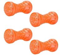SBJKLYRN dog toy， Dog Toys Resistant Bite Resistant Pet Toy Toothbrush Bone Toy Interactive Puppy Toy Dog Bone Rubber 4Pcs Blue S(Orange S)