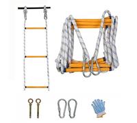 SBJKLYRN Emergency escape ladder, Rope Ladder,Fire Escape 2/3/4 Storey Safety Ladder/3 Meters/10Ft(20M/65.6Ft)