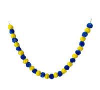 SBJKLYRN Garlands, Garland with зo Flowers, for Diwali Home DIY Wreath Craft Decor Wedding Party(Blue Yellow,5pcs)