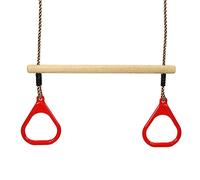 SBJKLYRN gymnastic rings， Children Wooden Trapeze With Plastic Multifunction Gymnastic For Outdoor Fitness Kids Kinds' Exercise Fitness Rings household