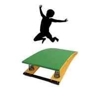 SBJKLYRN Gymnastics springboard. With Built-in Thick Springs, Wooden Boards, Felt, Takeoff Elastic Board, Somersault Booster(Green,Four60*120 * 26cm)