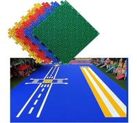 SBJKLYRN Outdoor sports tiles, 12in, Modular Interlocking Floor Mats For Kindergarten Middle School Elementary School Playground 10PCS(Blue)