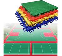 SBJKLYRN Outdoor sports tiles, DIY Outdoor Basketball Court Floor Tiles，Anti Slip And Wear-resistant Modular Interlocking Floor Mats(Red)