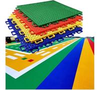 SBJKLYRN Outdoor sports tiles, Kindergarten DIY Outdoor Sport Court Tiles， Anti Slip And Wear-resistant Modular Interlocking Floor Mats 10PCS(Green,5PCS)