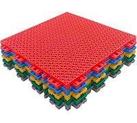 SBJKLYRN Outdoor sports tiles, Modular Interlocking Floor Tiles, Outdoor Basketball Court Badminton Court Weatherproof DIY Sport Court Tiles(Yellow)