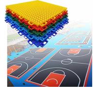 SBJKLYRN Outdoor sports tiles, Outdoor Court Floor Tiles For Basketball Badminton Pickle Balls, Weather Resistant Modular Interlocking Floor Mats(Green)