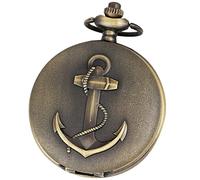 SBJKLYRN Pocket Watch, Pocket Watch Unique Hollow Design ES with Chain Suitable for Birthday Christmas Gift Father's Day(Bronze)