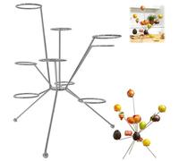 SBJKLYRN Snack Tray, 360° Ventilation Keeps, Tiered Fresh Creative Stainless Steel Fruit Bowl, Fireworks on the Dinner Table(Sliver)