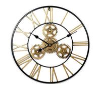 SBJKLYRN Wall Clocks, Iron Wall Clock Roman Numerals Solar Movement Silence Circle Shape Multicolor Multiple Sizes(C,S)