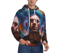 SBKGBIEHG Men's Fleece Hoodies The Joe Rogan 3D Novelty Pullovers Hooded Sweatshirt with Pocket Black