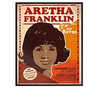 SBKGBIEHG Metal Sign African American Aretha Franklin - Motown R&B Gospel Music Vintage Decor Art Sign Home Kitchen Bar Cafe Club Cave Wall Decor Retro Tin Sign 30x43cm