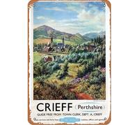 SBKGBIEHG Metal Sign British Rail Crieff Perthshire Railway Retro Decor Home Kitchen Bar Cafe Club Cave Wall Decor Vintage Tin Sign 20x30cm