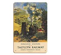 SBKGBIEHG Metal Sign Dolgoch Station On The Talyllyn Railway - Tywyn (Towyn), Wales Railroad Travel Tin Sign Vintage Decor Art Sign Home Kitchen Bar Cafe Club Cave Wall Decor Retro Tin Sign 30x43cm