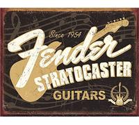 SBKGBIEHG Metal Sign Fender Weathered Guitars & Amplifiers Retro Decor Home Kitchen Bar Cafe Club Cave Wall Decor Vintage Tin Sign 20x30cm