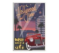 SBKGBIEHG Metal Sign Hollywood Vine Travel Retro Decor Art Sign Home Kitchen Bar Cafe Club Cave Wall Decor Vintage Tin Sign 30x43cm