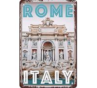 SBKGBIEHG Metal Sign Rome Italy Travel Retro Decor Home Kitchen Bar Cafe Club Cave Wall Decor Vintage Tin Sign 20x30cm