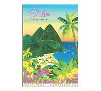 SBKGBIEHG Metal Sign St Lucia, Caribbean Travel Retro Decor Home Kitchen Bar Cafe Club Cave Wall Decor Vintage Tin Sign 20x30cm