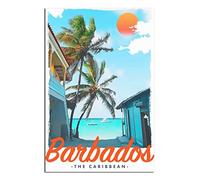 SBKGBIEHG Metal Sign The Caribbean Barbados Travel Retro Decor Home Kitchen Bar Cafe Club Cave Wall Decor Vintage Tin Sign 30x43cm