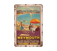 SBKGBIEHG Metal Sign Weymouth Dorset Southern Railway Travel Vintage Funny Decor Home Kitchen Bar Cafe Club Cave Wall Decor Retro Tin Sign 20x30cm