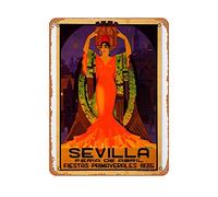 SBKGBIEHG Metal Tin Sign 1935 Seville Spring Party - Seville Spanish Women'S Spring Expo Vintage Decor Art Sign Home Kitchen Bar Cafe Club Cave Wall Decor Retro Sign 20x30cm