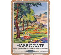 SBKGBIEHG Metal Tin Sign 1953 Harrogate British Railways Retro Decor Art Sign Home Kitchen Bar Cafe Club Cave Wall Decor Vintage Sign 30x43cm