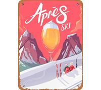 SBKGBIEHG Retro Tin Sign Apres Ski Art Sign Rustic Decor Vintage Sign Home Kitchen Bar Cafe Club Cave Wall Decor Metal Sign 30x43cm