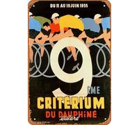 SBKGBIEHG The 9th 'Criterium Du Dauphine Libere' Cycling Race Of 1955 Vintage Sign Rustic Decor Metal Sign Home Kitchen Bar Cafe Club Cave Wall Decor Retro Tin Sign 20x30cm