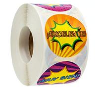 SBLABELS Spanish Reward Stickers / 500 Espanol Teacher Classroom Reward Stickers / 8 Alternating Superhero Comic Designs / 1.5" Student Praise Sticker