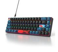 SbocKeeb Compact 65% Mechanical Gaming Keyboard, LED Backlit Linear Red Switches Wired Mini Keyboard for Laptop Desktop PC Gamers/Win/Mac/PS4/5/Xbox（68 Monster-B）