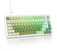 SbocKeeb Custom 75% Creamy Sounding Green Mechanical Gaming Keyboard with Linear Switch, RGB Wired Thocky Gaming Keyboard 75 Percent Hot Swappable Macro for Win Mac PC Laptop,Creamy White Switch