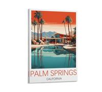 SboJi Palm Springs California Vintage Travel Poster 16x24inch(40x60cm) Modern Home Decor Art, Office Bedroom Living Room Canvas Wall Art