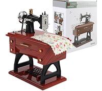 Sbolang Sewing Machine Mini Music Box, European Crafts Retro Sewing Clockwork Home Crafts Table Decoration Birthday Gift