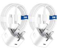 SBR LEGACY Fast USB-C Charger for iPhone 17/16/15 - 2-Pack 20W PD Charging Adapter with 2M USB-C to C Cable | Quick Charge for iPhone 17/17 Air/16/15/15 Pro/Pro Max, iPad Pro/Air/Mini